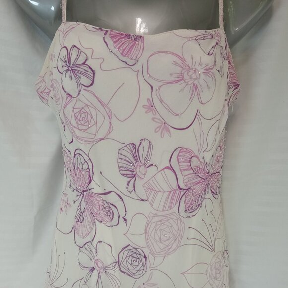 Eva Blue Y2K Fairy Dress 10 Handkerchief Whimsical Fairycore Beaded Floral White - Picture 5 of 16